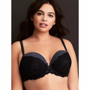 Torrid Lace Overlay Push-Up Demi Bra sz 40D